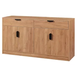 Buffet Varkaus MDF 75 x 140 x 40 cm effet chêne en.casa