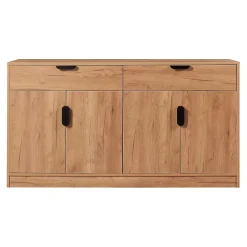 Buffet Varkaus MDF 75 x 140 x 40 cm effet chêne en.casa
