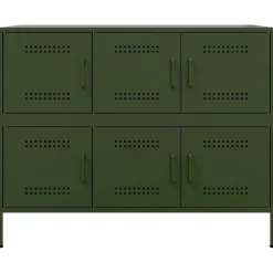 Buffet vert olive 100,5x39x79 cm acier vidaXL