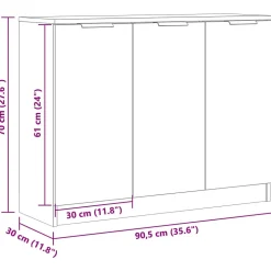 Buffet vieux bois 90,5x30x70 cm bois d'ingénierie vidaXL