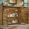 Buffet 150x40x90cm - avec 2 portes et 4 tiroirs - avec compartiments ouverts - extérieur en chêne - couleur chêne