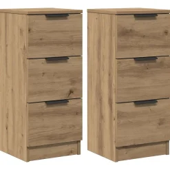 Buffets 2 pcs chêne artisanal 30x30x70 cm bois d'ingénierie vidaXL