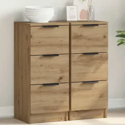 Buffets 2 pcs chêne artisanal 30x30x70 cm bois d'ingénierie vidaXL