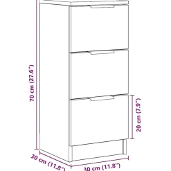 Buffets 2 pcs chêne artisanal 30x30x70 cm bois d'ingénierie vidaXL