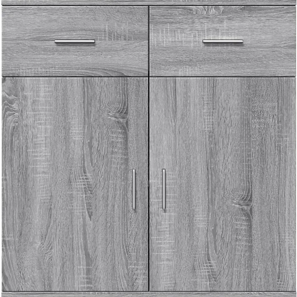 Buffets 2 pcs sonoma gris 79x38x80 cm bois d'ingénierie vidaXL
