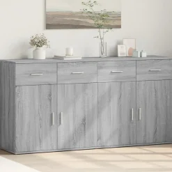 Buffets 2 pcs sonoma gris 79x38x80 cm bois d'ingénierie vidaXL