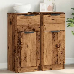 Buffets 2 pcs vieux bois 30x30x70 cm bois d'ingénierie vidaXL