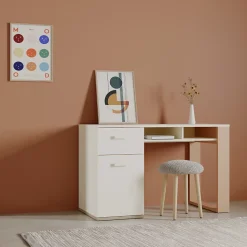 Bureau 1 Porte 1 Tiroir et 2 Niches L120 cm - CAMILLIA