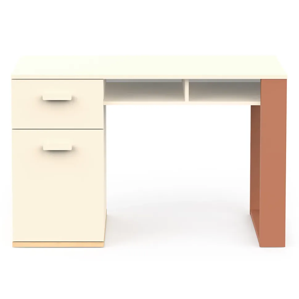 Bureau 1 Porte 1 Tiroir et 2 Niches L120 cm - CAMILLIA