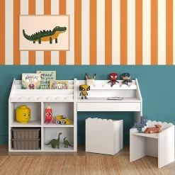 Bureau 1 tiroir avec chaise Bellamy Book Nook Blanc