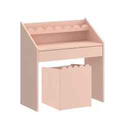 Bureau 1 tiroir avec chaise Bellamy Book Nook Rose