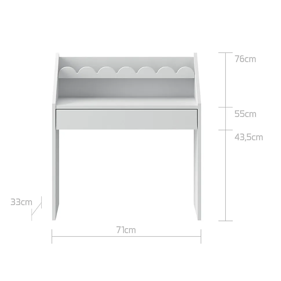 Bureau 1 tiroir Bellamy Book Nook Blanc