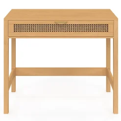 Bureau 1 tiroir EDHEN bois et cannage