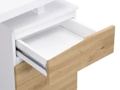 Bureau 1 tiroir et 1 porte - MDF et acier - Coloris : Naturel et blanc - GOTAMA