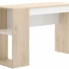 Bureau 1 tiroir coloris naturel/blanc - Longueur 115 x Profondeur 50 x Hauteur 74 cm