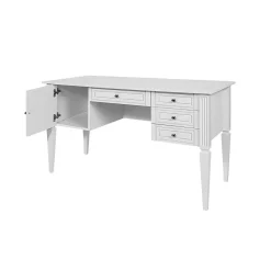 Bureau 4 tiroirs 1 porte Bellamy Ines - Blanc