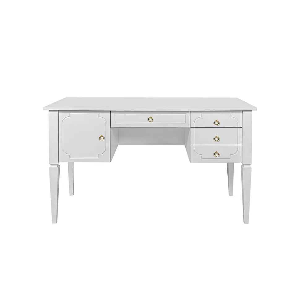 Bureau 4 tiroirs 1 porte Bellamy Royal - Blanc