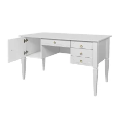 Bureau 4 tiroirs 1 porte Bellamy Royal - Blanc