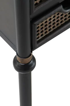 Bureau à tiroirs en bronze avec structure en métal noir