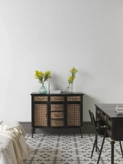 Bureau à tiroirs en bronze avec structure en métal noir