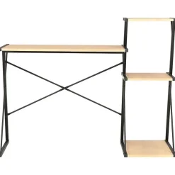 Bureau - VIDAXL - 20289 - Noir et chêne - 116x50x93 cm - Panneaux de particules mat