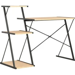 Bureau - VIDAXL - 20289 - Noir et chêne - 116x50x93 cm - Panneaux de particules mat