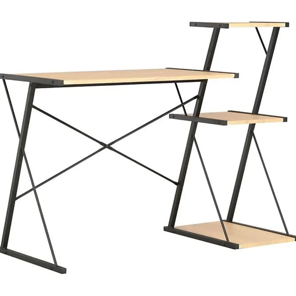 Bureau - VIDAXL - 20289 - Noir et chêne - 116x50x93 cm - Panneaux de particules mat
