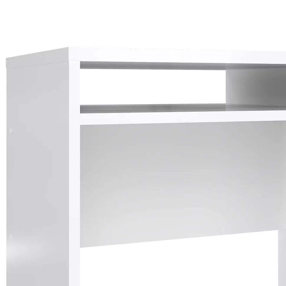 Bureau Abbadu, Pupitre polyvalent, Table de bureau pour PC, Plan de travail, 110x48 h77 cm, Blanc