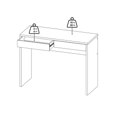 Bureau Acero, Pupitre polyvalent, Table de bureau pour PC, Plan de travail, 100x40 h77 cm, Chêne clair
