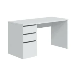 Bureau Alko, Bureau réversible avec 3 tiroirs, Table de bureau multi-positions gain de place, 138x60h74 cm, Blanc