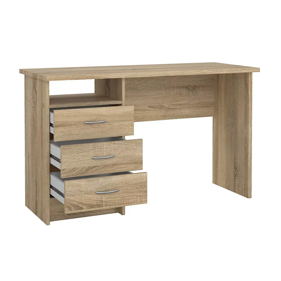 Bureau Andre, Pupitre polyvalent, Table de bureau pour PC, Plan de travail, 120x48 h72 cm, Chêne