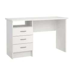 Bureau Andre, Pupitre polyvalent, Table de bureau pour PC, Plan de travail, 120x48 h72 cm, Blanc
