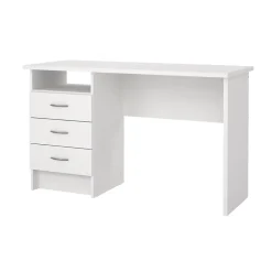 Bureau Andre, Pupitre polyvalent, Table de bureau pour PC, Plan de travail, 120x48 h72 cm, Blanc