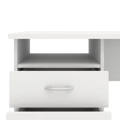 Bureau Andre, Pupitre polyvalent, Table de bureau pour PC, Plan de travail, 120x48 h72 cm, Blanc