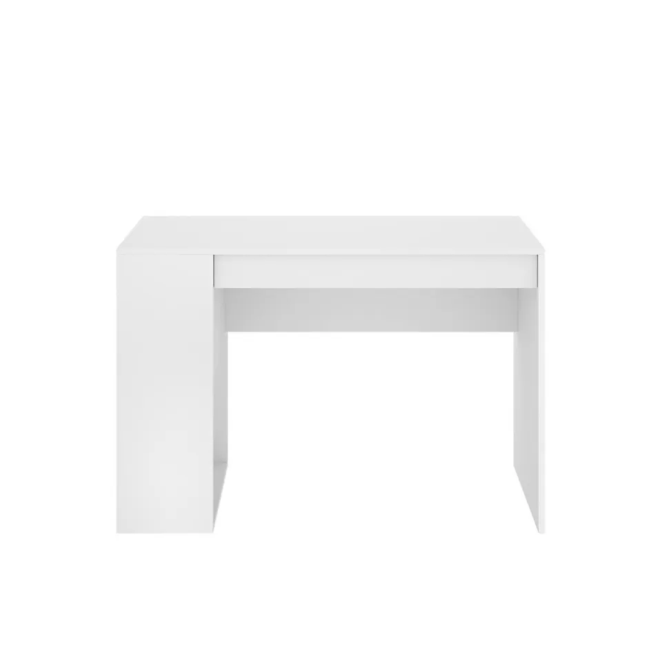 Bureau Arianella, Pupitre polyvalent, Table de bureau pour PC, Plan de travail, 115x50 h74 cm, Blanc