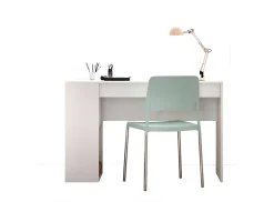 Bureau Arianella, Pupitre polyvalent, Table de bureau pour PC, Plan de travail, 115x50 h74 cm, Blanc