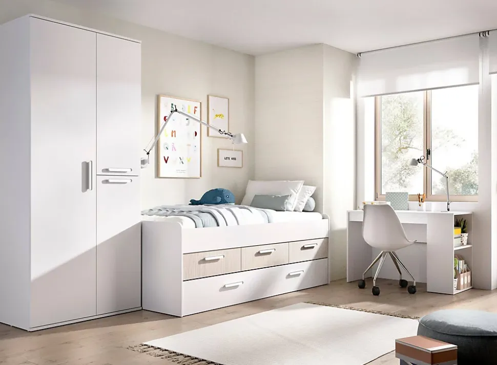 Bureau Arianella, Pupitre polyvalent, Table de bureau pour PC, Plan de travail, 115x50 h74 cm, Blanc