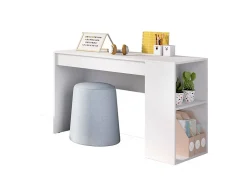 Bureau Arianella, Pupitre polyvalent, Table de bureau pour PC, Plan de travail, 115x50 h74 cm, Blanc