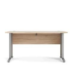 Bureau Ascorbato, Pupitre polyvalent, Table de bureau pour PC, Plan de travail, 150x80 h75 cm, Gris et Chêne