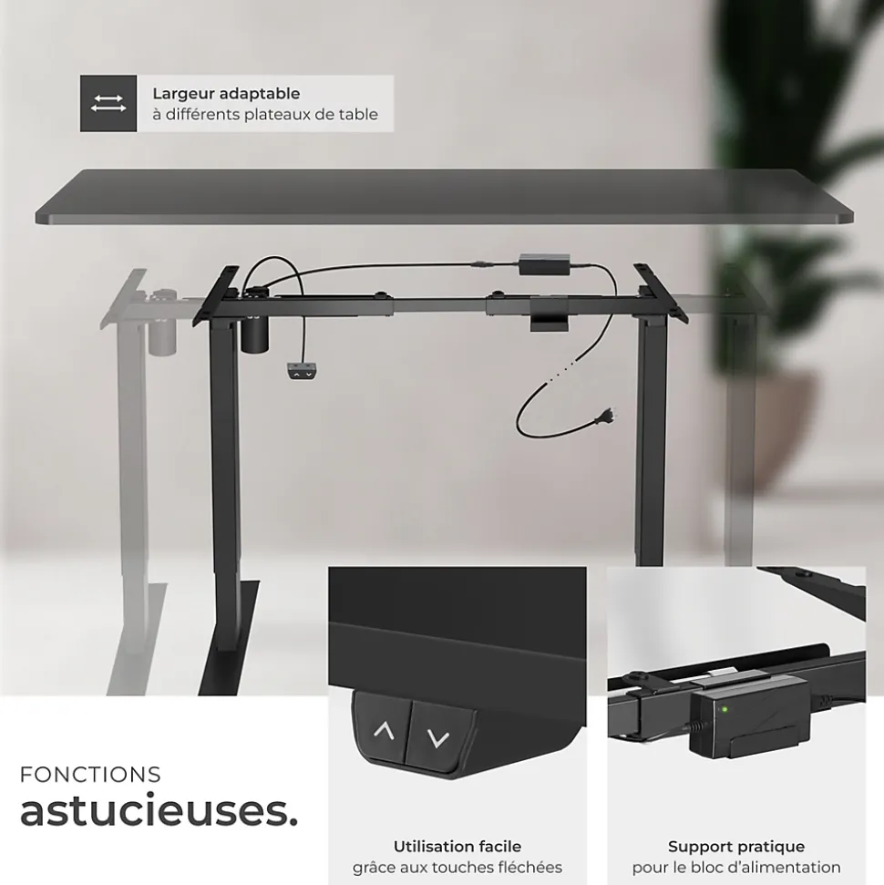 Bureau assis debout avec réglage électrique de la hauteur
