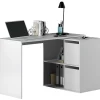 Bureau avec 2 niches et 2 portes coloris Blanc Artik en MDF - L. 120 x P. 77 x H. 74 cm