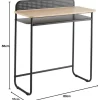 Bureau avec 1 étagère en bois naturel et métal noir 80 x 37 x 86 cm