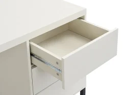 Bureau avec 3 tiroirs - MDF et métal - Beige et noir - TIMFIA