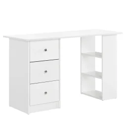 Bureau avec 3 tiroirs Lemberg 120 x 49 x 72 cm blanc en.casa