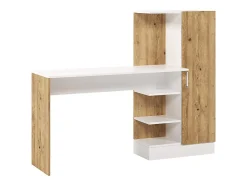 Bureau avec armoire de rangements - Coloris : Naturel et blanc - MILARIA
