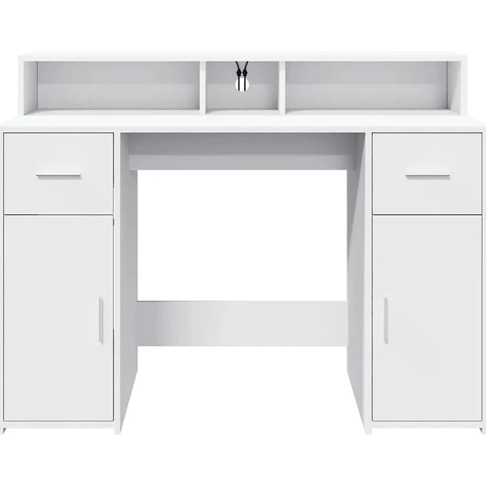 Bureau avec lumières LED blanc 120x55x91 cm bois d'ingénierie vidaXL