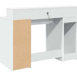 Bureau avec lumières LED blanc 120x55x91 cm bois d'ingénierie vidaXL