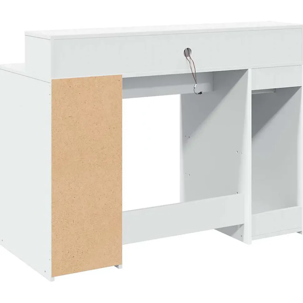 Bureau avec lumières LED blanc 120x55x91 cm bois d'ingénierie vidaXL