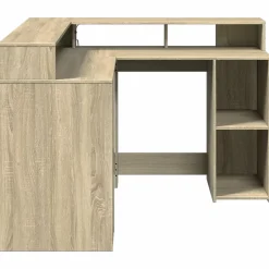 Bureau avec lumières LED chêne sonoma bois d'ingénierie vidaXL