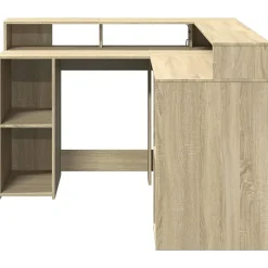 Bureau avec lumières LED chêne sonoma bois d'ingénierie vidaXL